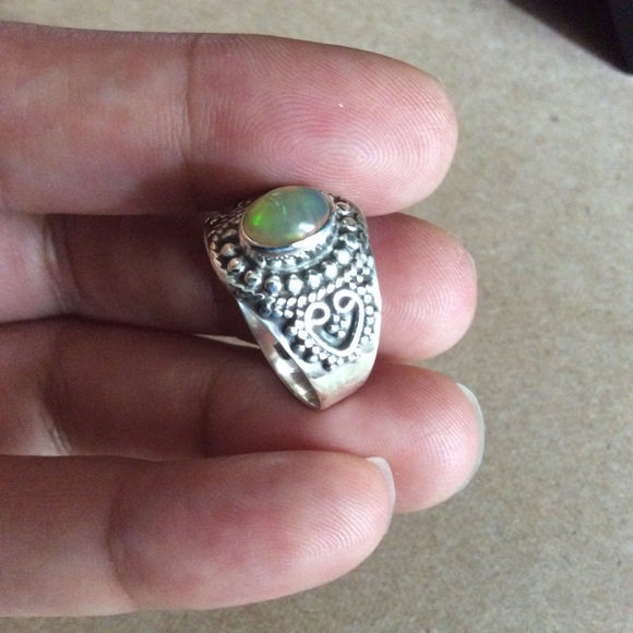 Genuine Gemstone Fire Opal 925 Sterling Silver - Picture 8 of 8